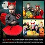 REDSTAR Costume de diable pour enfant – L'ensemble de 4 pièces comprend : ailes en plumes rouges, bandeau cornes de diable, acce