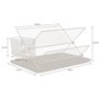 simplywire - Égouttoir Pliable - Égouttoir à Assiettes avec Porte-Couverts - Acier Enduit de Poudre Noire
