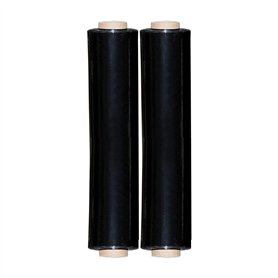 RelianceUK Lot de 2 rouleaux de film étirable noir étirable pour déménagement et emballage