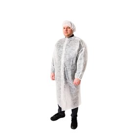 Dezinf Care Lot de 10 blouses jetables blanches