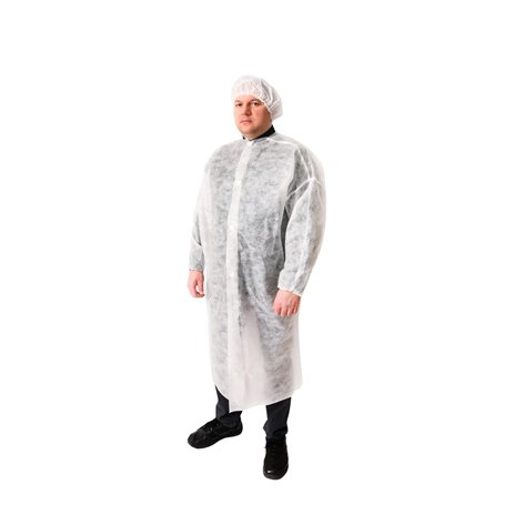 Dezinf Care Lot de 10 blouses jetables blanches