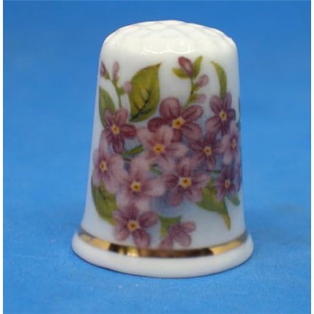 Birchcroft Dé à coudre en porcelaine de Chine Rose Forget Me Not avec boîte de présentation
