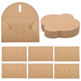 Pinsheng 100 Pièces Enveloppes en Papier Kraft Rétro
