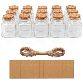 BELLE VOUS Lot de 15 Pot avec Bouchon Liege