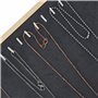 BELLE VOUS Boite a Bijoux Femme en Bois pour Colliers avec 20 Crochets - 24 x 35 cm - Plateau Bijoux Velours Gris - Boite Bijoux