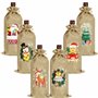 BELLE VOUS Lot de 6 Sac Bouteille Noel en Toile de Jute - Emballage Cadeau Bouteille Vin avec Cordon en Corde - Pochette Cadeau