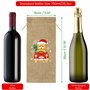 BELLE VOUS Lot de 6 Sac Bouteille Noel en Toile de Jute - Emballage Cadeau Bouteille Vin avec Cordon en Corde - Pochette Cadeau 