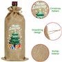 BELLE VOUS Lot de 6 Sac Bouteille Noel en Toile de Jute - Emballage Cadeau Bouteille Vin avec Cordon en Corde - Pochette Cadeau 