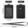 Porte Badge en Cuir PU Porte Carte D'Identité Vertical Cuir Porte-Carte avec Lanière pour Carte et Fenêtre Transparente Tour de 