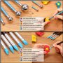 Kurtzy Outils de Poterie Sculpture Argile Polymère - 25 pièces à Double Extrémité avec Étui de Rangement - Kit de Poterie Cérami