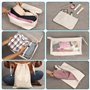 BELLE VOUS Lot de 8 Pochettes de Voyage Couleur Crème - Sac de Rangement Valise Multifonctionnel - Sac de Rangement Étanche et C