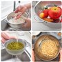 Chstarina 3Pcs Passoire de Cuisine en Acier Inoxydable, Micro-Perforées Passoires Avec Poignées et Base, Passoire à Pâtes, Crépi