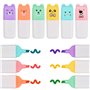 12Pcs Mini Surligneurs 6 Couleurs Surligneurs à Pointe Biseautée Pastel Surligneurs à Base d'Eau Marqueurs Liquides à Séchage Ra