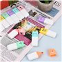 12Pcs Mini Surligneurs 6 Couleurs Surligneurs à Pointe Biseautée Pastel Surligneurs à Base d'Eau Marqueurs Liquides à Séchage Ra