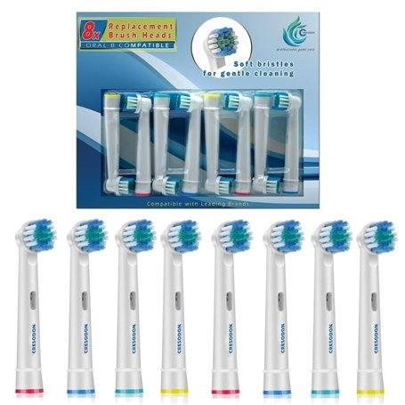 CRESODON Lot de 8 têtes de brosse à dents de rechange compatibles avec les brosses à dents électriques Braun Oral-B | Recharges