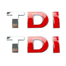 Tek Automotive Lot de 2 badges chromés TDI – Autocollants