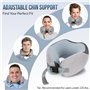 Euqvunn Oreiller de Voyage pour Avion, Coussin de Voyage en Mousse à Mémoire de Forme pour Adultes, Coussin Avion en Soie de Gla