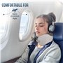 Euqvunn Oreiller de Voyage pour Avion, Coussin de Voyage en Mousse à Mémoire de Forme pour Adultes, Coussin Avion en Soie de Gla