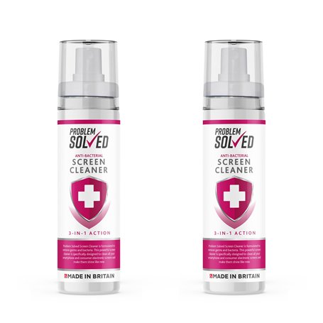 Problem Solved Lot de 2 Sprays nettoyants antibactériens pour écran