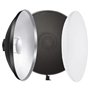 REFLEX CAMERA Réflecteur de beauté argenté de 42 cm avec grilles en nid d'abeille et diffuseur blanc pour flash stroboscopique B