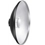 REFLEX CAMERA Réflecteur de beauté argenté de 42 cm avec grilles en nid d'abeille et diffuseur blanc pour flash stroboscopique B