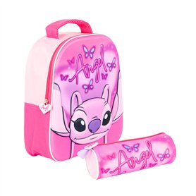 Disney Stitch et Angel Sac à Dos et Trousse à Crayons pour Filles