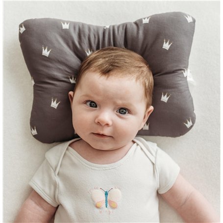 Stork Drop - Oreiller pour bébé à tête plate | Prévient et corrige la plagiocéphalie | Maille respirante 3D | Coton bio doux | E