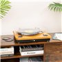 Roxel VRP-60 Tourne-disque vinyle avec haut-parleurs intégrés, BT IN/OUT, trois vitesses de lecture, sortie USB pour conversion 