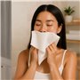 Scrummi Lot de 50 serviettes jetables biodégradables pour le visage pour peaux sensibles, serviettes nettoyantes pour le visage,