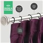 Hommakr Lot de 24 anneaux de rideaux et crochets en métal avec 32 mm de diamètre intérieur et œillets pour rideaux de douche, ri