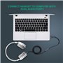 Fayet Répartiteur de micro pour casque audio jack 3,5 mm, adaptateur auxiliaire femelle vers 2 mâles pour casque PC, câble de mi