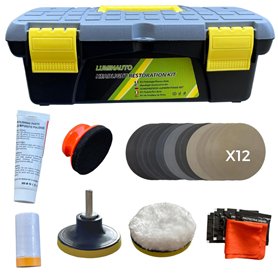 LUMINAUTO kit Renovation Phare Voiture Renovateur Phare Voiture - Kit Polissage Phare Voiture 2-en-1 pour Nettoyage et Restaurat