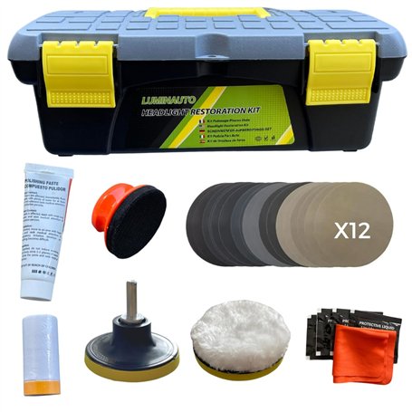 LUMINAUTO kit Renovation Phare Voiture Renovateur Phare Voiture - Kit Polissage Phare Voiture 2-en-1 pour Nettoyage et Restaurat
