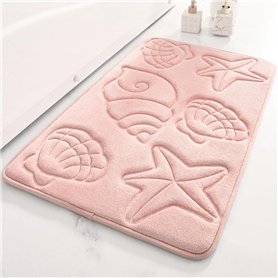 YongXinMY Tapis de bain absorbant en mousse à mémoire de forme - Dos doux antidérapant - Étoile de mer et coquillages - Séchage