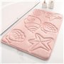 YongXinMY Tapis de bain absorbant en mousse à mémoire de forme - Dos doux antidérapant - Étoile de mer et coquillages - Séchage
