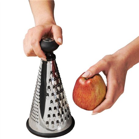 NAVA MISTY Râpe conique ronde en acier antidérapant avec 3 surfaces de râpe pour légumes