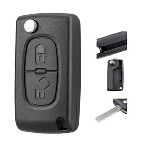 Porte-clés de rechange à 2 boutons pour Peugeot 207