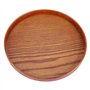 Plateau de service - Plateau de service rond en bois naturel Assiette en bois Thé Serveur de nourriture Plats Plateau de boisson