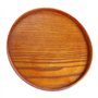 Plateau de service - Plateau de service rond en bois naturel Assiette en bois Thé Serveur de nourriture Plats Plateau de boisson