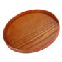 Plateau de service - Plateau de service rond en bois naturel Assiette en bois Thé Serveur de nourriture Plats Plateau de boisson
