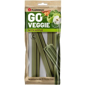 Flamingo Friandise Veggie pour Chien Bâton avec Pomme – 3 pièces de 18cm