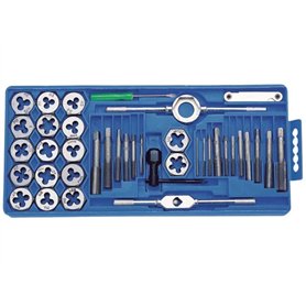 Perel HTDS40 Lot de 40 tarauds et filières
