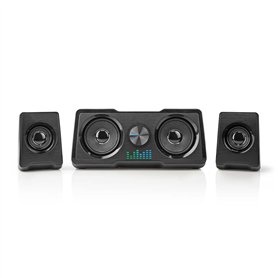 NEDIS Haut Parleur de Jeux | Canaux de Haut-Parleur: 2.2 | Alimenté par Port USB | 3.5 mm Mâle | 48 W | LED | Contrôle du Vol