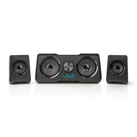 NEDIS Haut Parleur de Jeux | Canaux de Haut-Parleur: 2.2 | Alimenté par Port USB | 3.5 mm Mâle | 48 W | LED | Contrôle du Vol