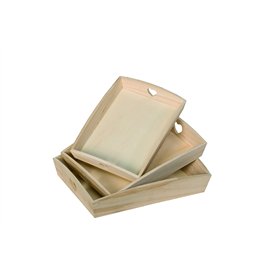 Artemio Set de 3 Plateau Rectangle avec Cœurs Ajourés
