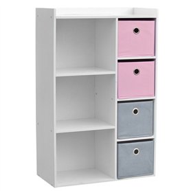 Fornord Armoire 3 Niches avec 4 Tiroirs