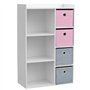 Fornord Armoire 3 Niches avec 4 Tiroirs