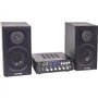 LTC - KARAOKE-STAR4-MKII - Kit karaoké avec amplificateur, 2 micros filaires et 2 enceintes de 75W - Bluetooth et USB - Noir