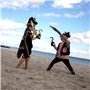 Liontouch - Couteau Pirate - Capitaine Rayure Rouge | Jouet en Mousse d'imitation avec Motif de crâne | Armes sûres et Armure de