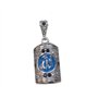 Religion Musulmane Joli Pendentif Bijou Allah en Argent Jawshan de Supplication Bleu avec Chaîne également en Argent PA06